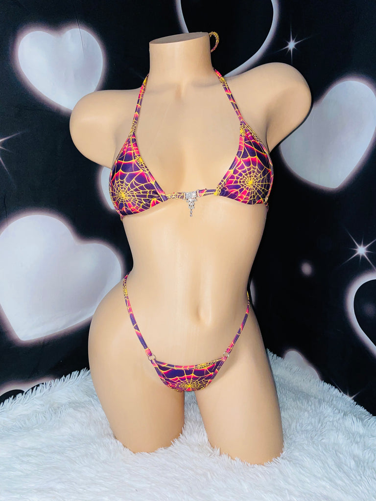 Cyberwebs sparkle microkini - Bikinis, Monokinis, skirt sets, and apparel inspired by strippers - Bubblegum The Brand